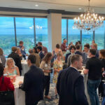 Finalists and sponsors network at the 2025 InnoVision Awards Meet the Finalists event at the Greenville City Club