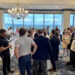 Finalists and sponsors network at the 2025 InnoVision Awards Meet the Finalists event at the Greenville City Club