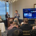 Founder Dieter Haemmerich of OncoBlaze addresses attendees at Meet the Finalists