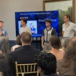 Jordan Fowler and his team from Shaw Circle address attendees at Meet the Finalists