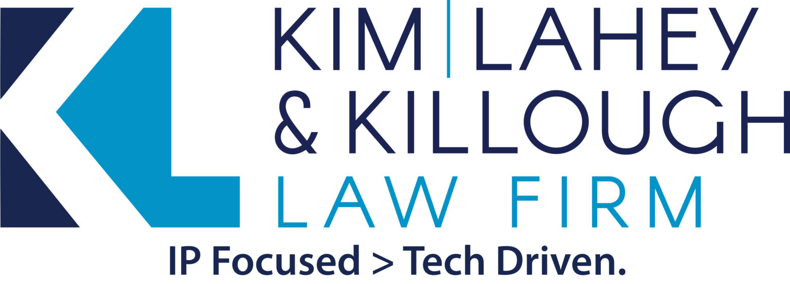 Kim Lahey & Killough law firm logo with tagline IP Focused>Tech Driven