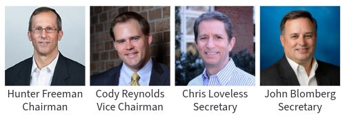 headshots of 2026 InnoVision Executive Board Members Hunter Freeman, Cody Reynolds, Chris Loveless, John Blomberg